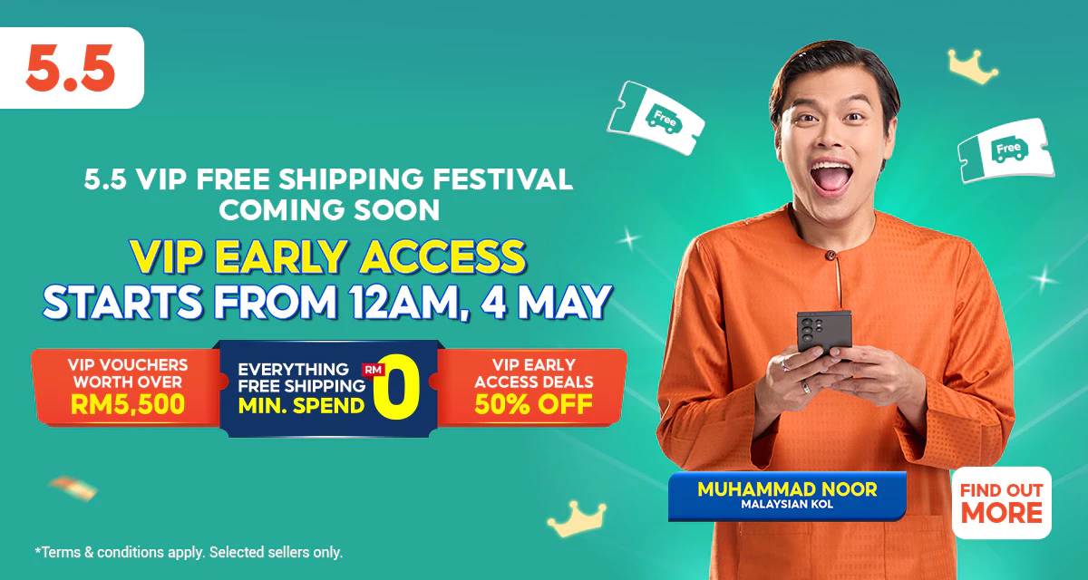 Nikmati Akses Awal ke Tawaran 5.5 Serendah RM5 dengan Shopee VIP