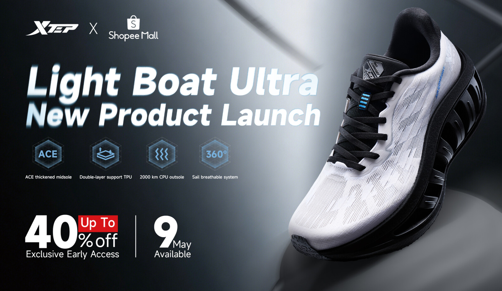 Dapatkan Akses Awal Eksklusif untuk XTEP Light Boat Ultra di Shopee dengan Diskaun Sehingga 40%