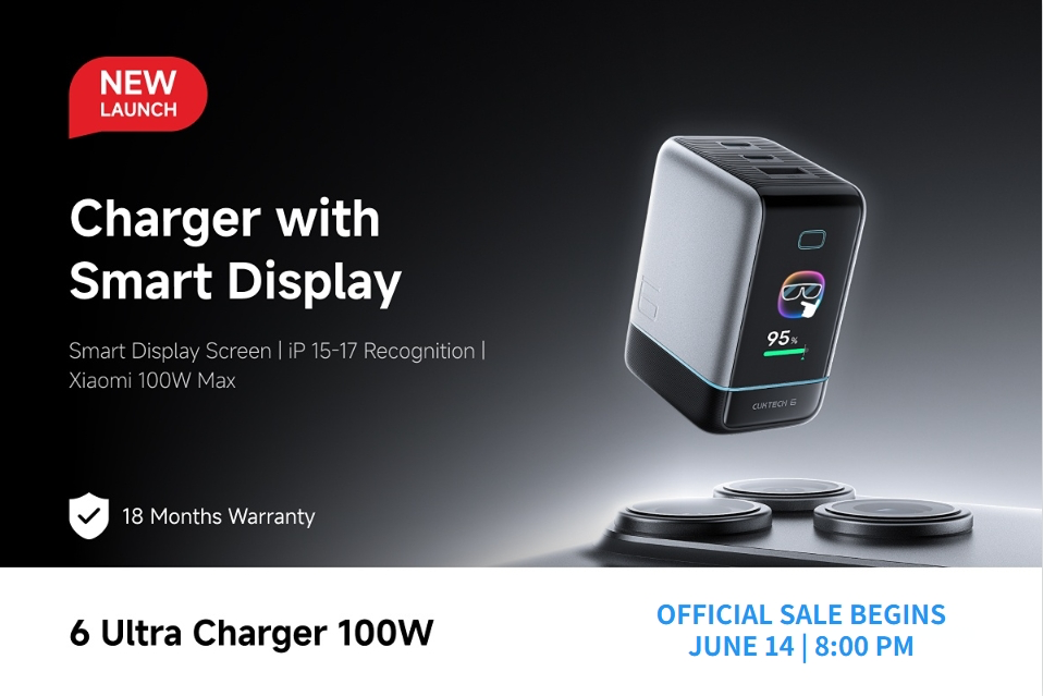 CUKTECH 6 Ultra 100W Smart Display Charger Launches in the Philippines on June 14