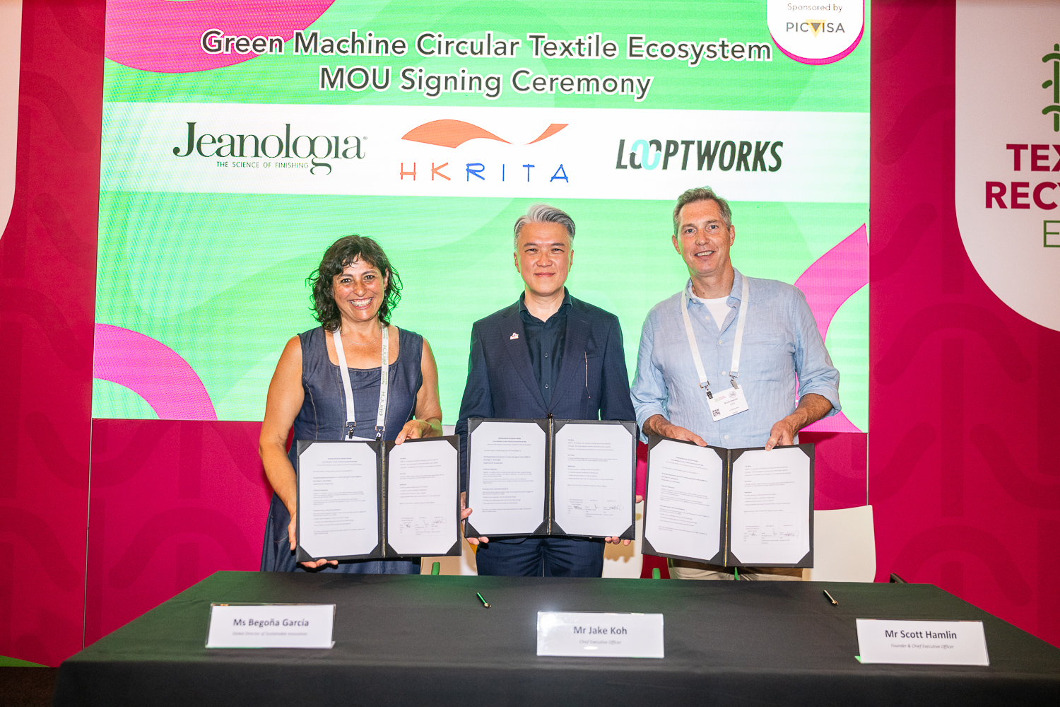 香港纺织及成衣研发中心与Jeanologia及Looptworks签订合作备忘录 共建「Green Machine」循环纺织生态系统 迈向纺织品循环回收新里程