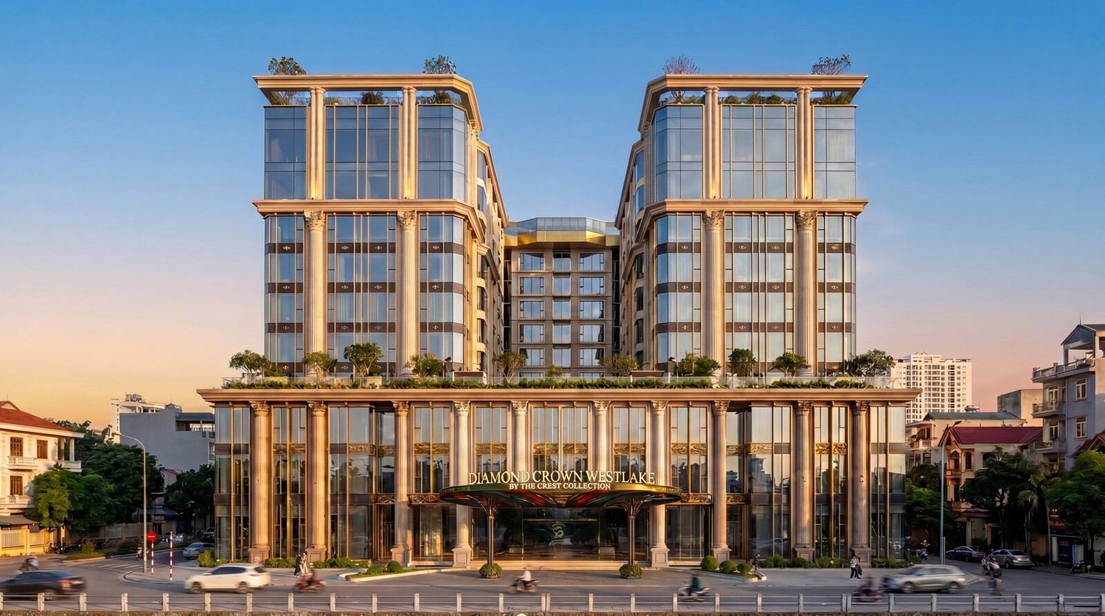 Set on the Quang An Peninsula with direct frontage to West Lake in Hanoi, Diamond Crown Westlake by The Crest Collection will offer one- to four-bedroom residences, suites and duplex units in one of Hanoi's most sought-after lakeside addresses. The property marks the brand debut of The Crest Collection in the northern part of Vietnam.