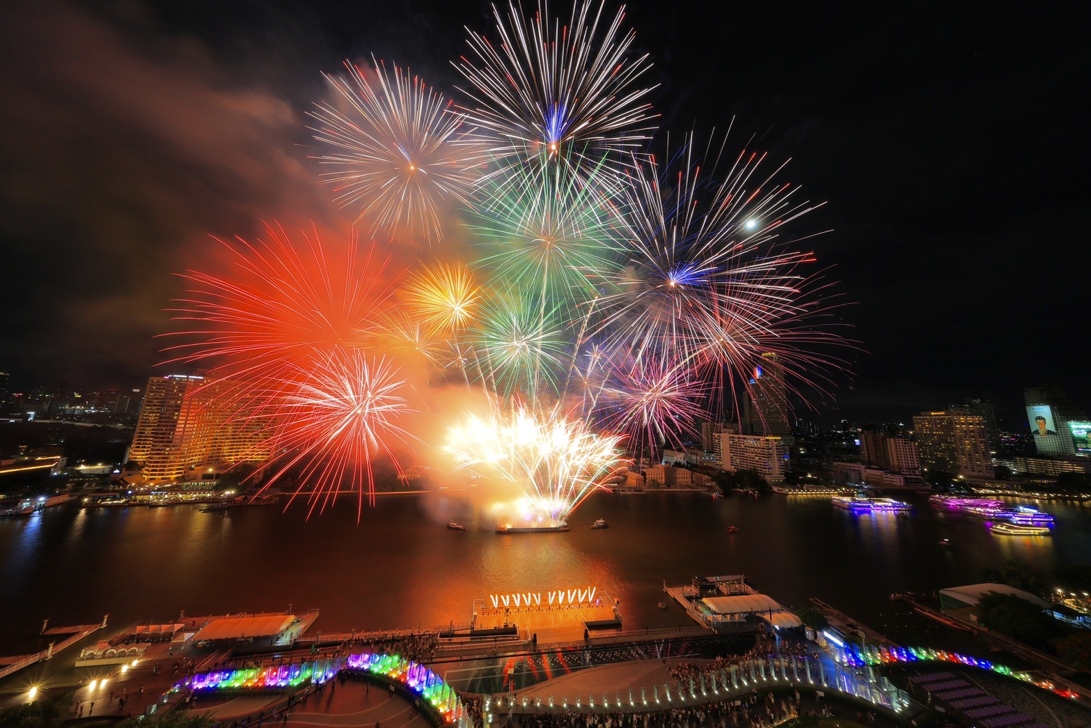 "Journey of Pride Spectrum" — Thailand's first five-minute rainbow drone and fireworks show.
