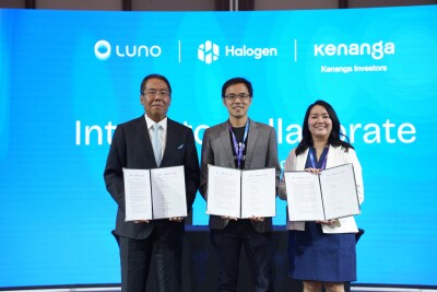 From left: Datuk Wira Ismitz Matthew De Alwis, Chief Executive Officer and Executive Director, Kenanga Investors Berhad; Hann Liew, Founder and CEO, Halogen Capital; and Scarlett Chai, Counter Manager (Malaysia), Luno at the announcement of the collaboration at Luno Institutional Digital Asset Conference (LIDAC) 2026.